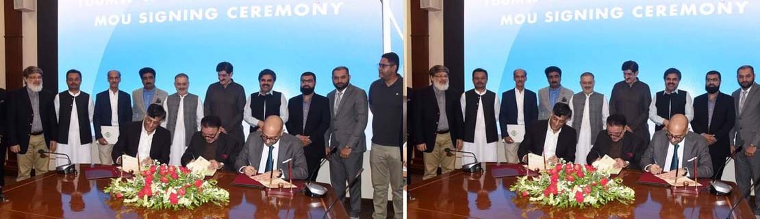 Sindh Chief Minister Syed Murad Ali Shah, along with provincial ministers Sharjeel Memon, Nasir Shah, Zulfiqar Shah, Dost Rahimoo, and others, witnessed the signing ceremony between Sindh Transmission & Dispatch Company (STDC) and Gul Ahmad Group for the installation of a 100 MW Wind Power Project by Gul Ahmad Co at CM House. Director General STCD Saleem Shaikh and Mr Zain Bashir and Ziad Bashir of Gul Ahmad Group signed the MOU.