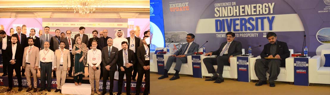 Karachi: Sindh Chief Minister Syed Murad Ali Shah, alongside Minister of Energy Nasir Shah, explores the electric bikes showcased at the ‘Sindh’s Energy Diversity Conference’ held at a local hotel.